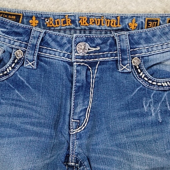 Rock Revival Jeans size 30 Laura Straight Distressed - Picture 6 of 16